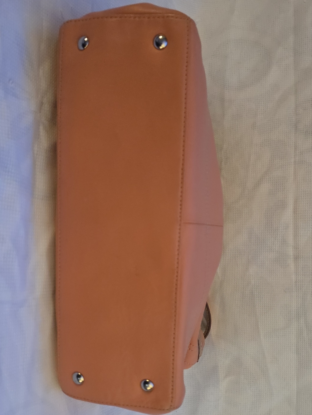 Coach Penelope Turn-Lock tote in a coral peach leather with snakeskin Trim - Picture 10 of 14